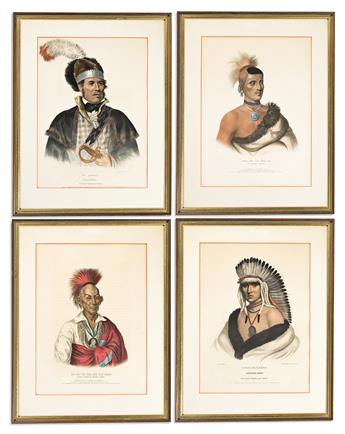 (NATIVE AMERICANS.) Thomas McKenney; and James Hall. Group of 10 hand-colored lithographed plates from the folio edition of